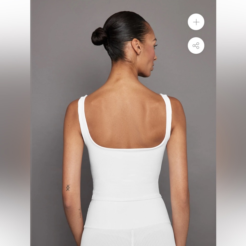 Carbone38‎ White Ribbed Tank - Picture 4 of 9